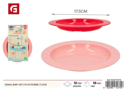 [161671375] Set de platos de bebé de 17.5 cm - Genial Baby - 2 unidades