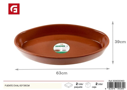 [309000160] Fuente oval de terracota 63x39 cm - Macetas decorativas y accesorios de jardín