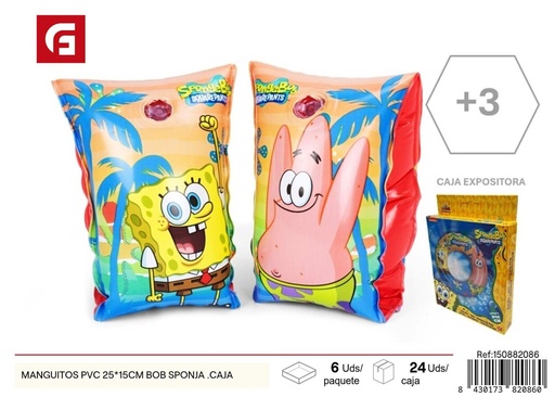 [150882086] Manguitos de PVC Bob Esponja 25*15 cm en caja - Accesorios de verano para niños