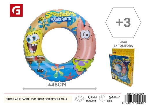 [150882089] Circular infantil de PVC 50 cm Bob Esponja en caja - Accesorios de verano para niños