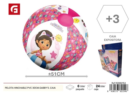 [150882154] Pelota hinchable PVC 30 cm - Gabby's Dollhouse