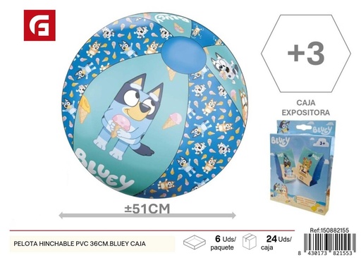 [150882155] Pelota hinchable PVC 36 cm - Bluey