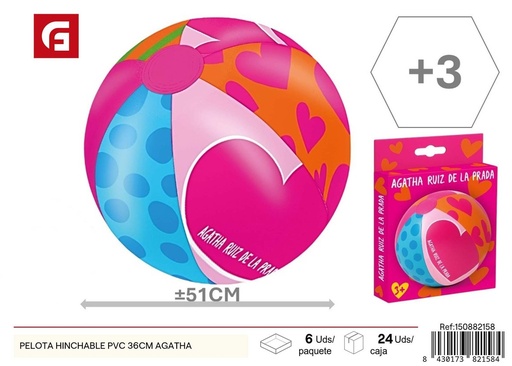 [150882158] Pelota hinchable PVC 36 cm - Agatha
