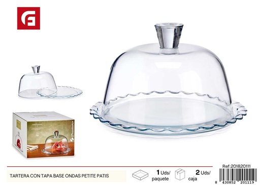 [201820111] Tartera con tapa de base ondulada Petite Patís - Recipientes de vidrio para dulces
