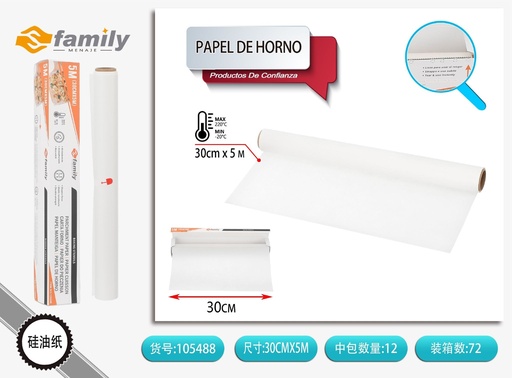[105488] Papel de horno 30 cm x 5 m - Productos desechables