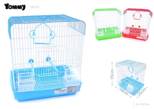 [YM7296] Jaula cuadrada para mascotas 34x25x35 cm - Espacio seguro para aves