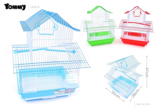 [YM7345] Jaula de dos pisos para mascotas 35x28x47 cm - Espacio amplio para aves