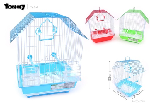 [YM7346] Jaula para mascotas 30x23x38 cm - Espacio seguro para aves
