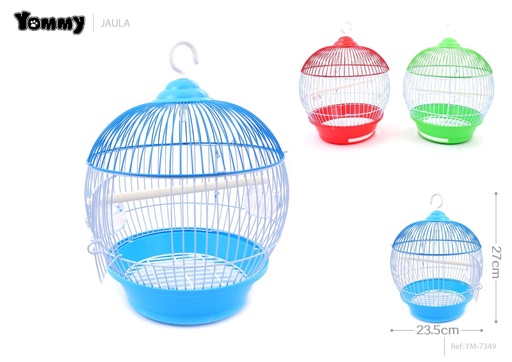 [YM7349] Jaula ovalada para mascotas 23.5x27 cm - Espacio seguro para aves