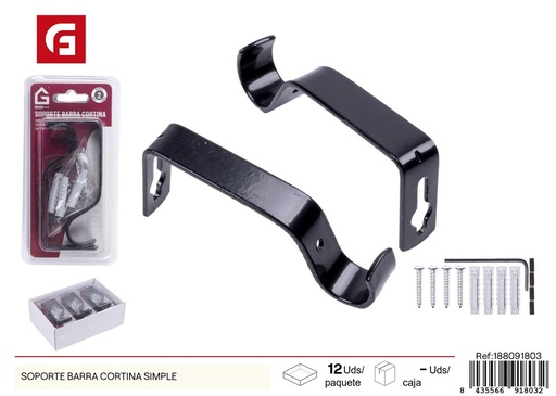 [188091803] Soporte barra cortina simple - Accesorios de baño