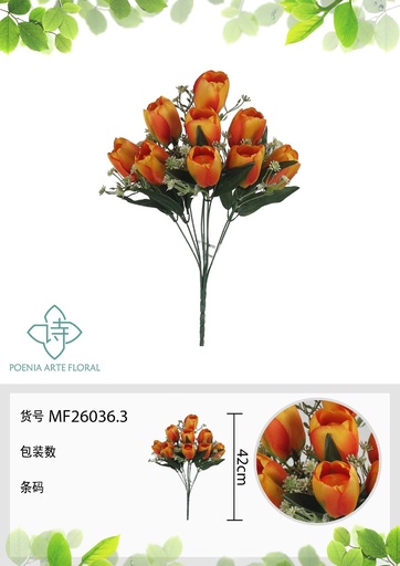 [MF26036.3] Ramo de tulipanes de 9 cabezas 42 cm - Flores artificiales