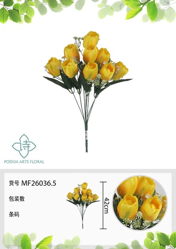 [MF26036.5] Ramo de tulipanes de 9 cabezas 42 cm - Flores artificiales
