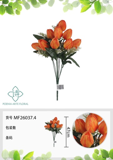 [MF26037.4] Ramo de tulipanes de 9 cabezas 47 cm - Flores artificiales