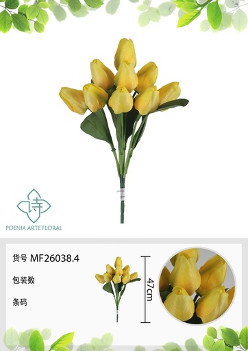 [MF26038.4] Ramo de tulipanes de 9 cabezas 47 cm - Flores artificiales