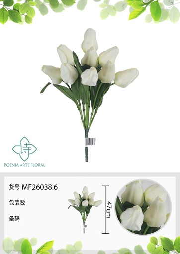 [MF26038.6] Ramo de tulipanes de 9 cabezas 47 cm - Flores artificiales