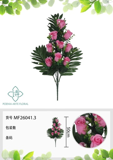 [MF26041.3] Ramo de rosas de 9 cabezas 50 cm - Flores artificiales