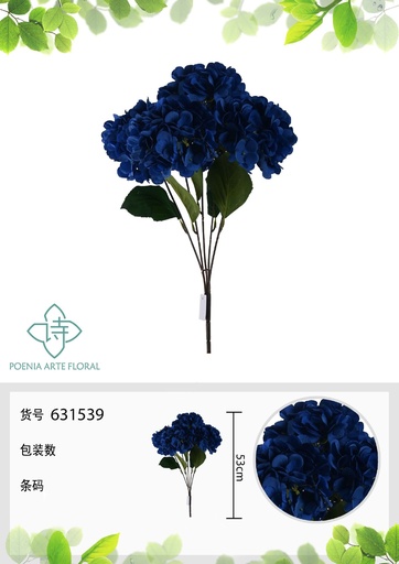 [631539.41] Ramo de flores artificiales Hortensia 96 pétalos 47 cm - Decoración floral