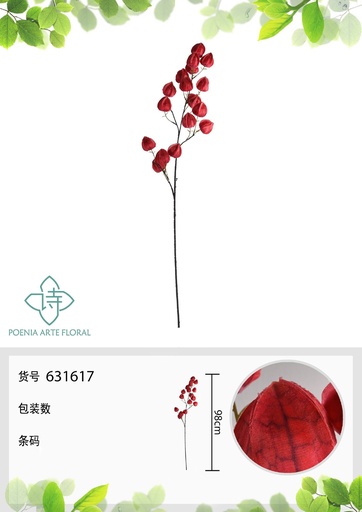 [631617.1] Ramo de flores artificiales Fruta de linterna 3D 98 cm - Nueva colección