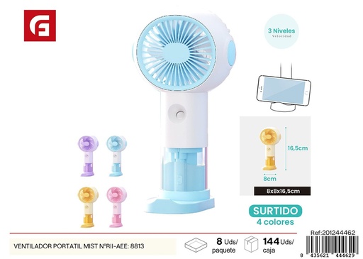 [201244462] Ventilador portátil MIST Nº RII AEE: 8813 - Ventiladores prácticos para verano