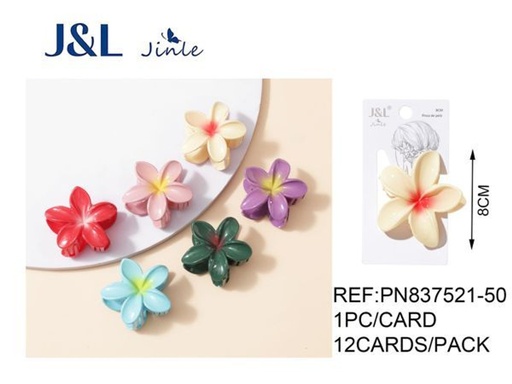 [8445801246295] Pinza de pelo flor 8 cm 12 uds - Accesorios para el cabello