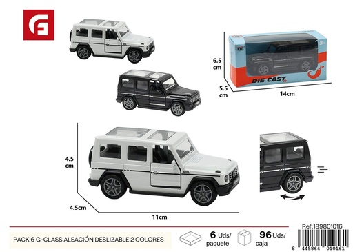 [189801016] Coche de lujo G-Class de aleación deslizable 2 colores PACK 6 - Juguetes de coche