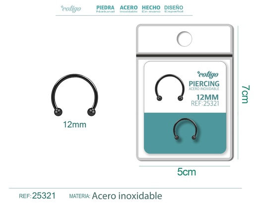[25321] Piercing de acero antialérgico negro - Joyas de body piercing