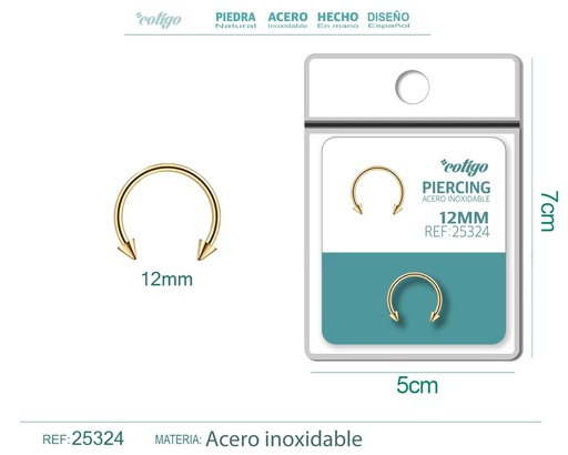 [25324] Piercing de acero antialérgico dorado - Joyas de body piercing