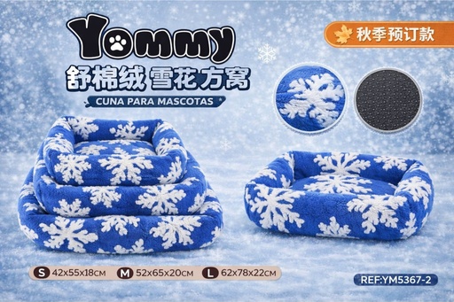 [YM5367-2] Cuna de perro de terciopelo color azul - Accesorios de cama para mascotas