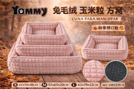 [YM5379-4] Cuna de perro de felpa color rosa - Accesorios de cama para mascotas