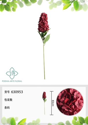 [630953ROJO] Ramo decorativo de flor de 5 cabezas en el diseño de un pagoda