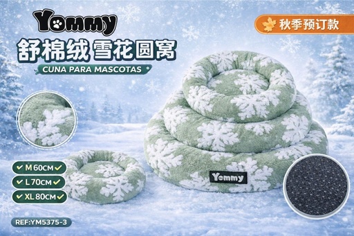 [YM5375-3] Cuna de perro de terciopelo color verde - Accesorios de cama para mascotas
