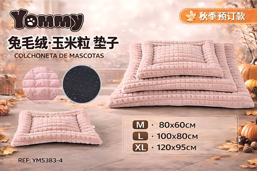 [YM5383-4] Cuna de perro de felpa color rosa - Accesorios de cama para mascotas