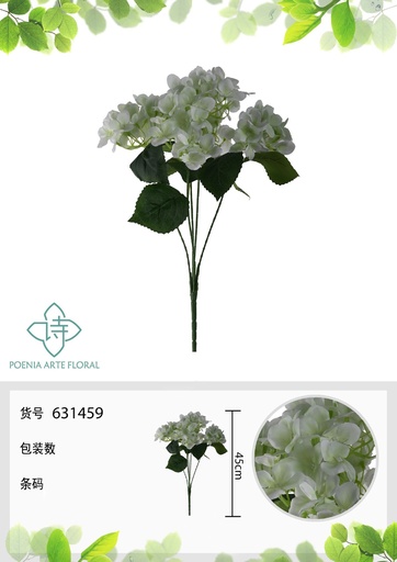 [631459BLANCO] Rama de flores artificiales de 3D - Decoración floral