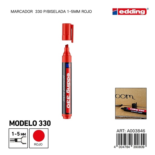 [A003846] EDDING marcador 330 p/biselada 1-5mm rojo - Material de oficina