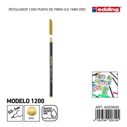 [A003840] EDDING rotulador 1200 punta de fibra 0.5-1mm oro - Material de oficina