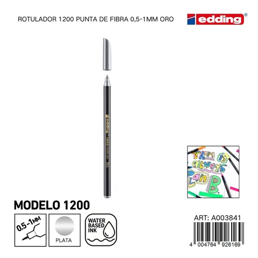 [A003841] EDDING rotulador 1200 punta de fibra 0.5-1mm plata - Material de oficina