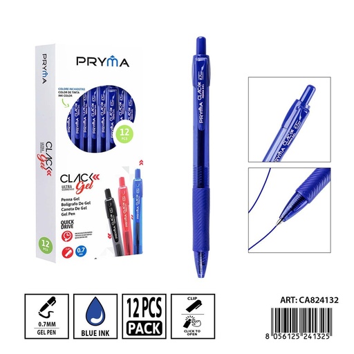 [0242946] Bolígrafo secado rápido 0.7 mm 12 piezas azul - Material escolar y escritura