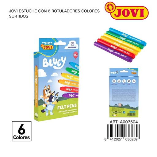 [A003504] Ratulares de color Jovi 6 unidades - Material de manualidades y arte