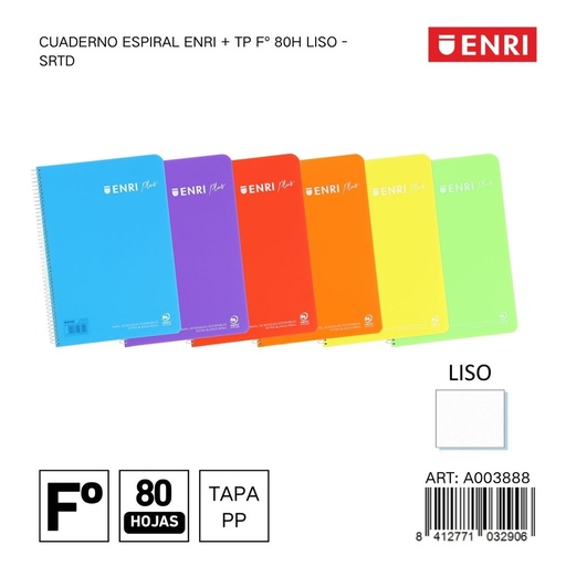 [A003888] Cuaderno Enri liso 5 unidades - Papelería y material escolar