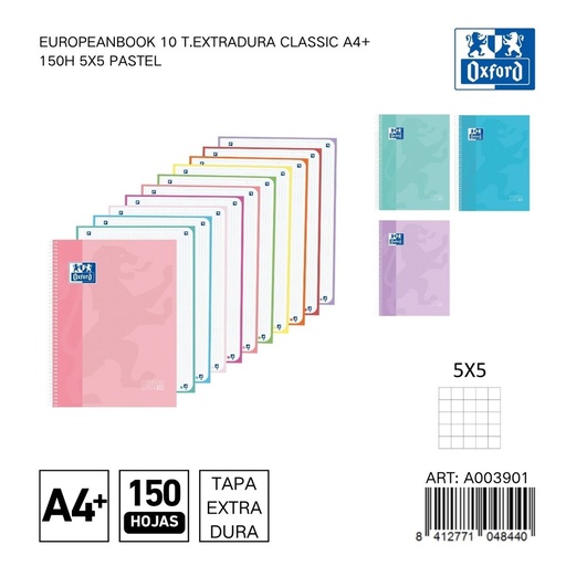 [A003901] Cartera Oxford A4+ libro 10 colores 5x5 - Papelería y material escolar