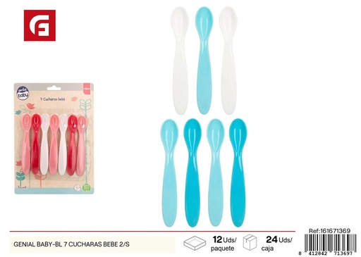 [161671369] Cucharas para bebé Genial Baby 7 piezas - Utensilios imprescindibles para los más pequeños