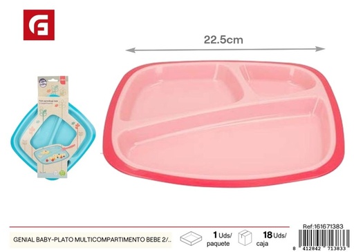 [161671383] Plato multicompartimento para bebé Genial Baby 2 piezas - Alimentación sencilla y divertida