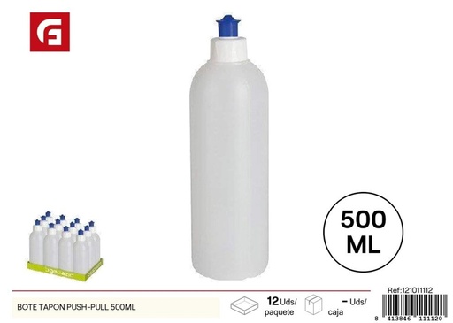 [121011112] Bote tapón push-pull 500 ml - Ideal para almacenaje de alimentos