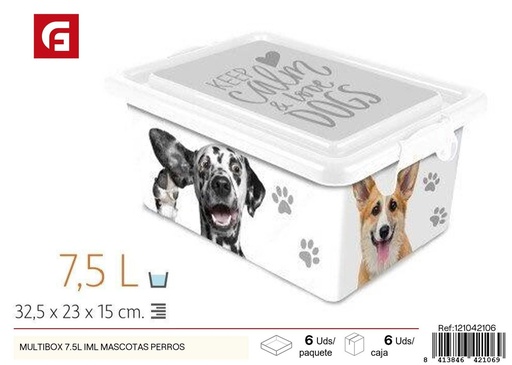 [121042106] Multibox 7.5L IML mascotas perros - Almacenamiento divertido
