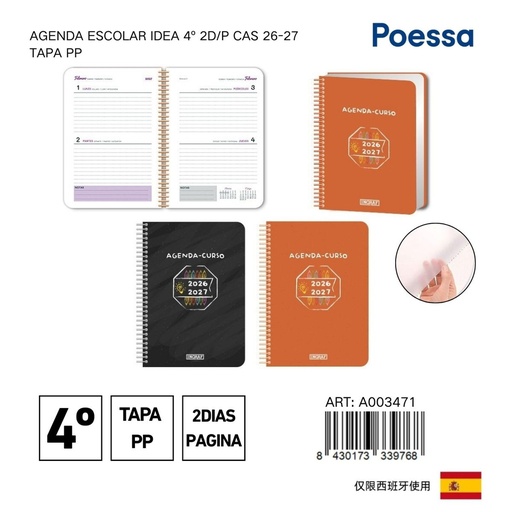 [A003471] Agenda escolar Idea 4º 2D/P - Material escolar y agendas