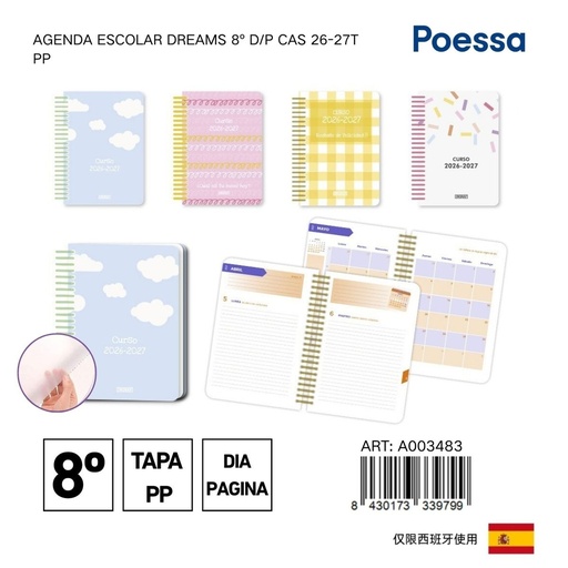 [A003483] Agenda escolar Dreams 8º D/P - Material escolar y agendas