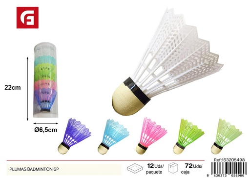 [163205498] Juguetes de plumas badminton 6 piezas - Juguetes y deportes