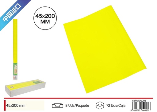 [6700095] Rollo adhesivo amarillo fluorescente 0.45 x 2 m - Vinilos decorativos para el hogar
