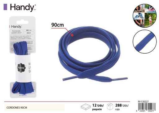 [130227] Cordones planas azul real de 90 cm - Accesorios para calzado