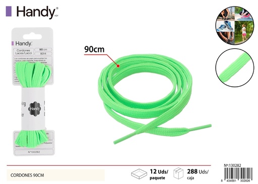 [130282] Cordones planas verde fluorescente de 90 cm - Accesorios para calzado